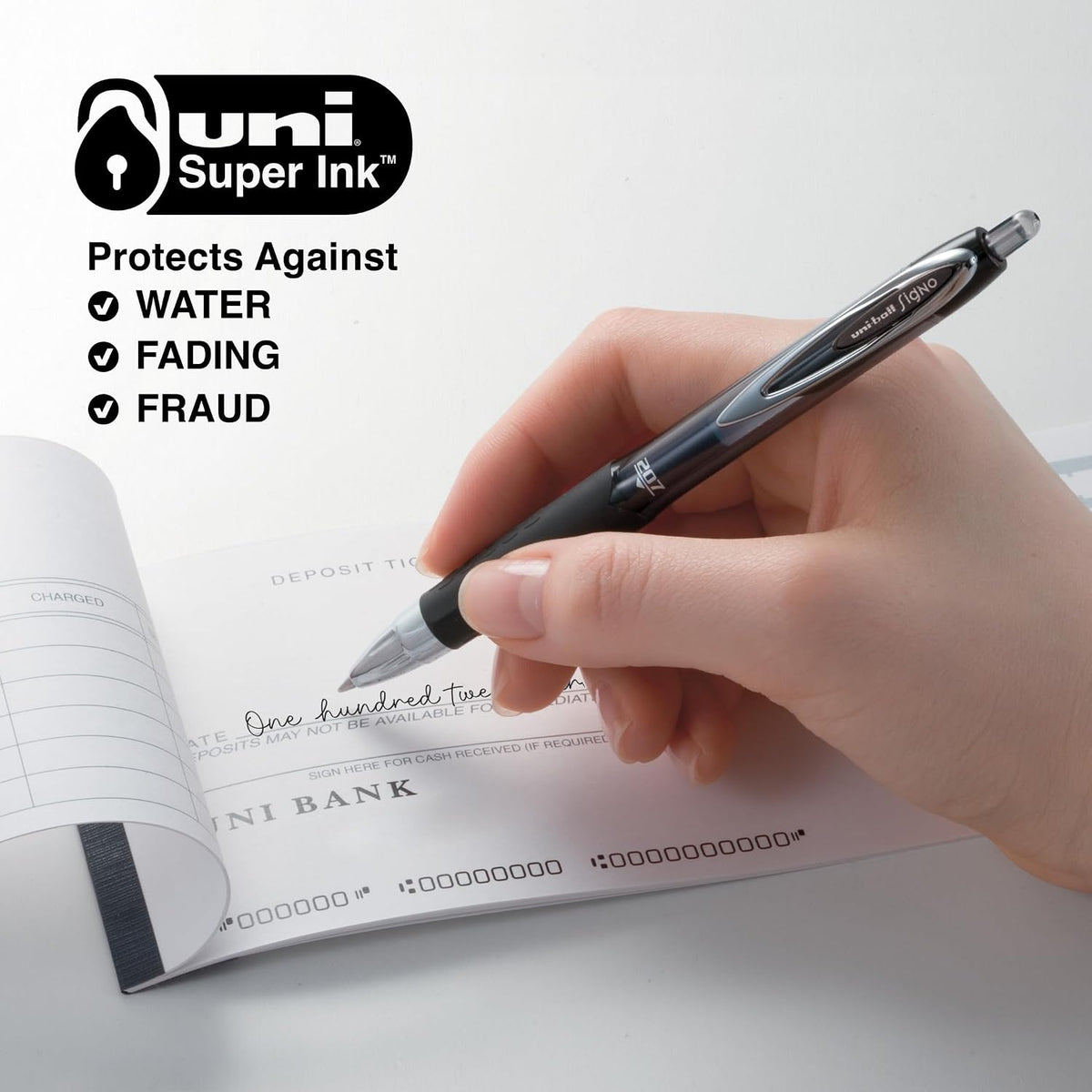 uniball™ 207 Gel Pens, Black Ink, 0.7mm Medium Point, Retractable, 4 Count