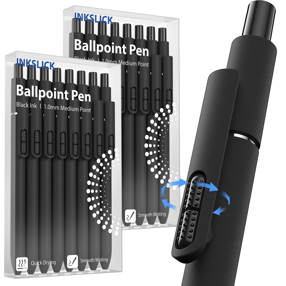 Ballpoint Pens 1mm Black Ink Smooth Writing Fidget Pen for Adults
