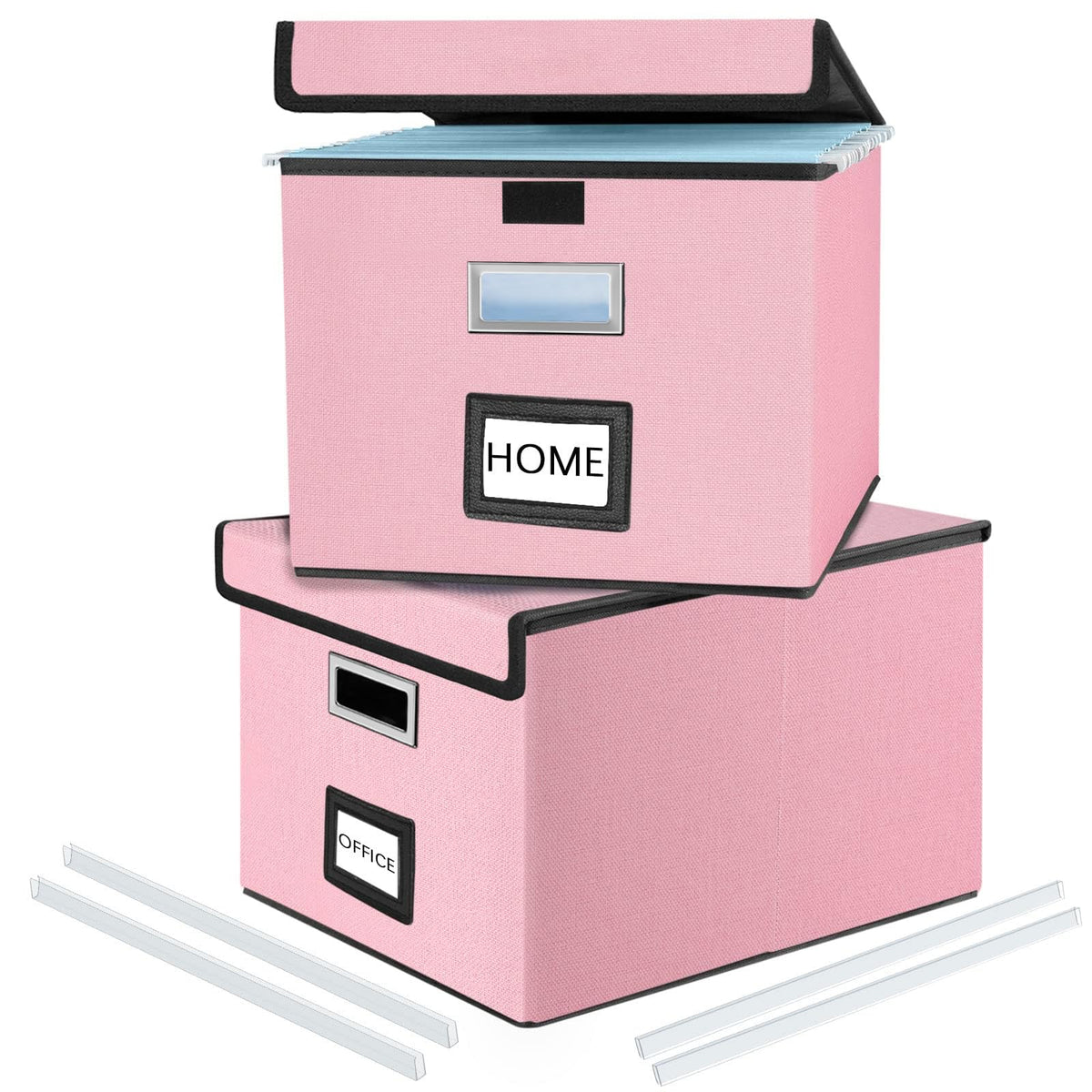 File Organizer Box with Lids, Collapsible File Folder Organizer