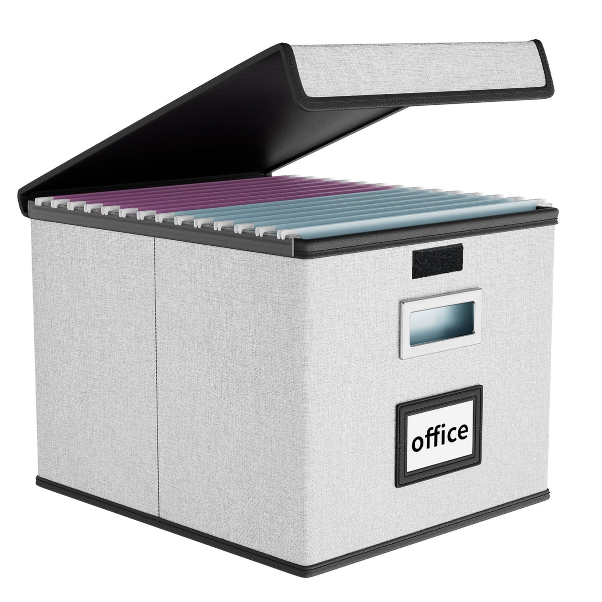 File Organizer Box with Lids, Collapsible File Folder Organizer