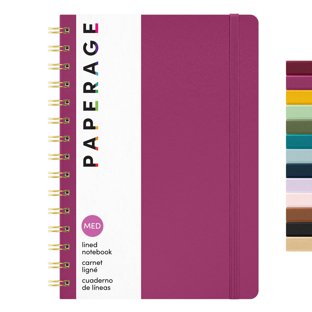 PAPERAGE Lined Spiral Journal Notebook, (Olive Green), 160 Pages, Hardcover Journal for Women & Men, Medium 5.5 in x 8 in - 100 GSM, Thick Paper, Spiral Notebook for Work, School & Journaling