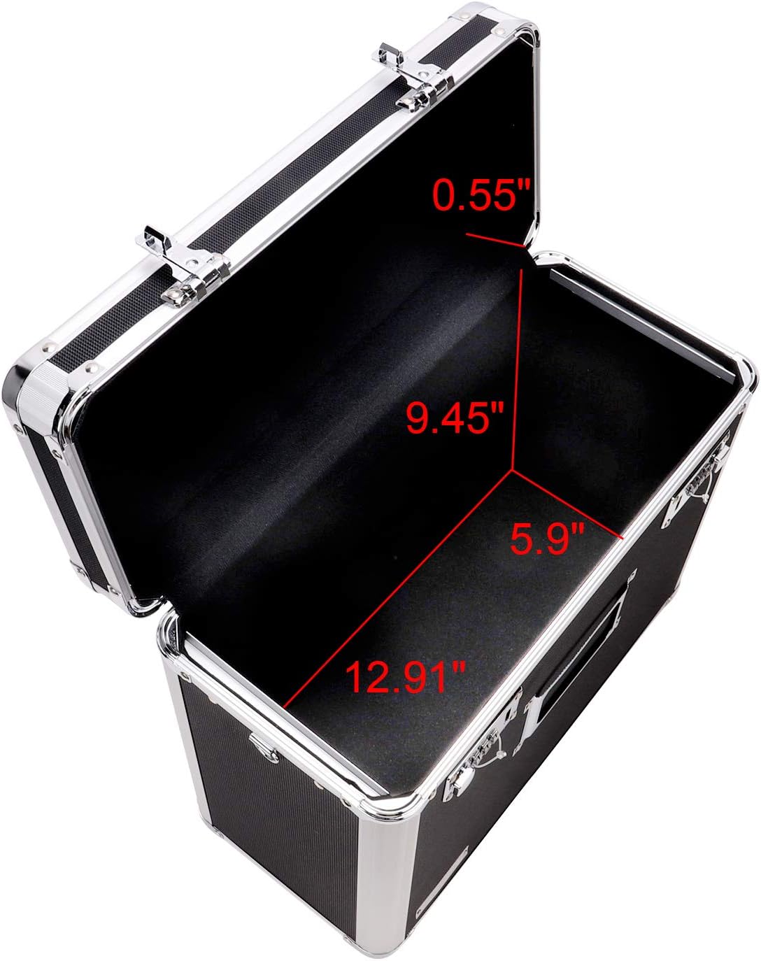 Vaultz Locking File Organizer Box with Combination Lock, Letter Size 14" x 7" x 12.19", Black