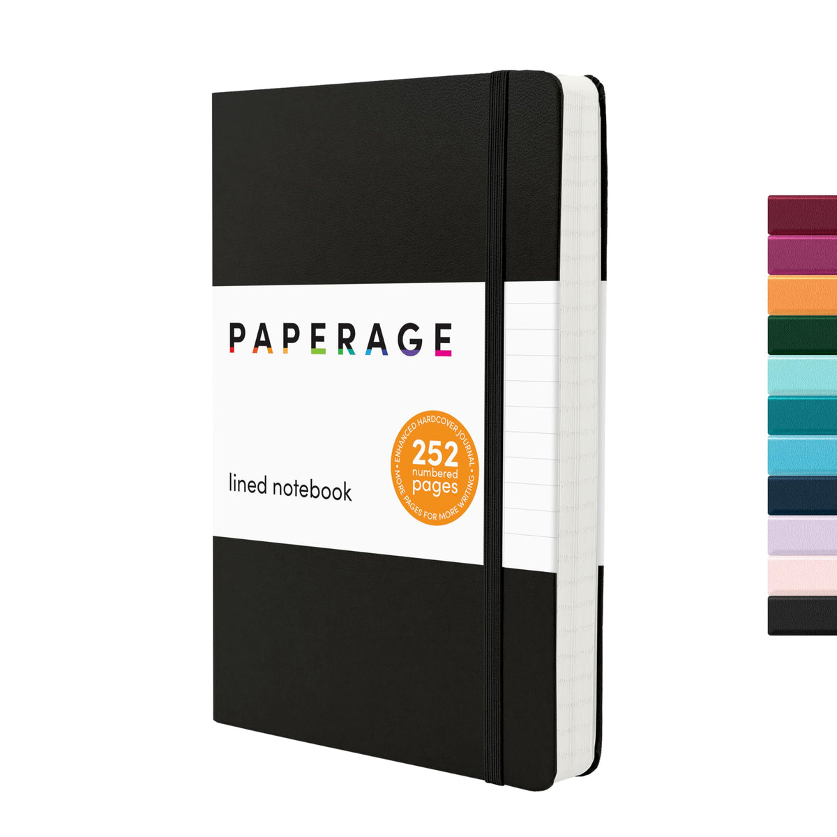 PAPERAGE Lined Journal Notebook, Hardcover Journal for Women & Men, 160 Pages, (5.6 in x 8 in), College Ruled Journaling Notebook for Work, School Supplies & Note Taking, (Green)