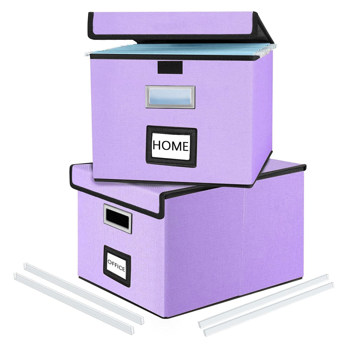File Organizer Box with Lids, Collapsible File Folder Organizer