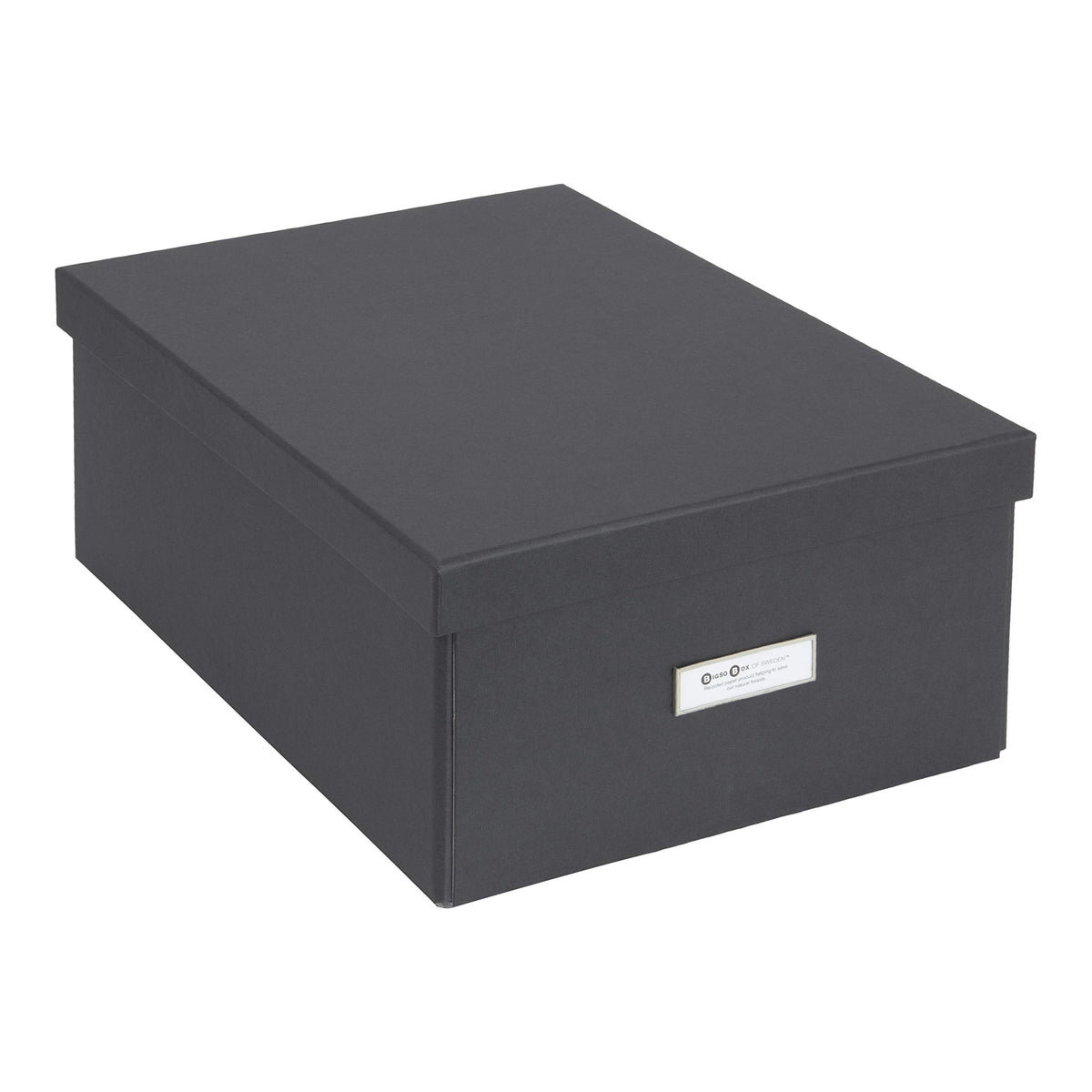 Bigso Box of Sweden Katia Collapsible Storage Box with Labelframe for Easy Identification - Simple Assembly Without Tools - Decorative Storage Boxes with Lids - 11.3in x 15.4in x 6.4in - White