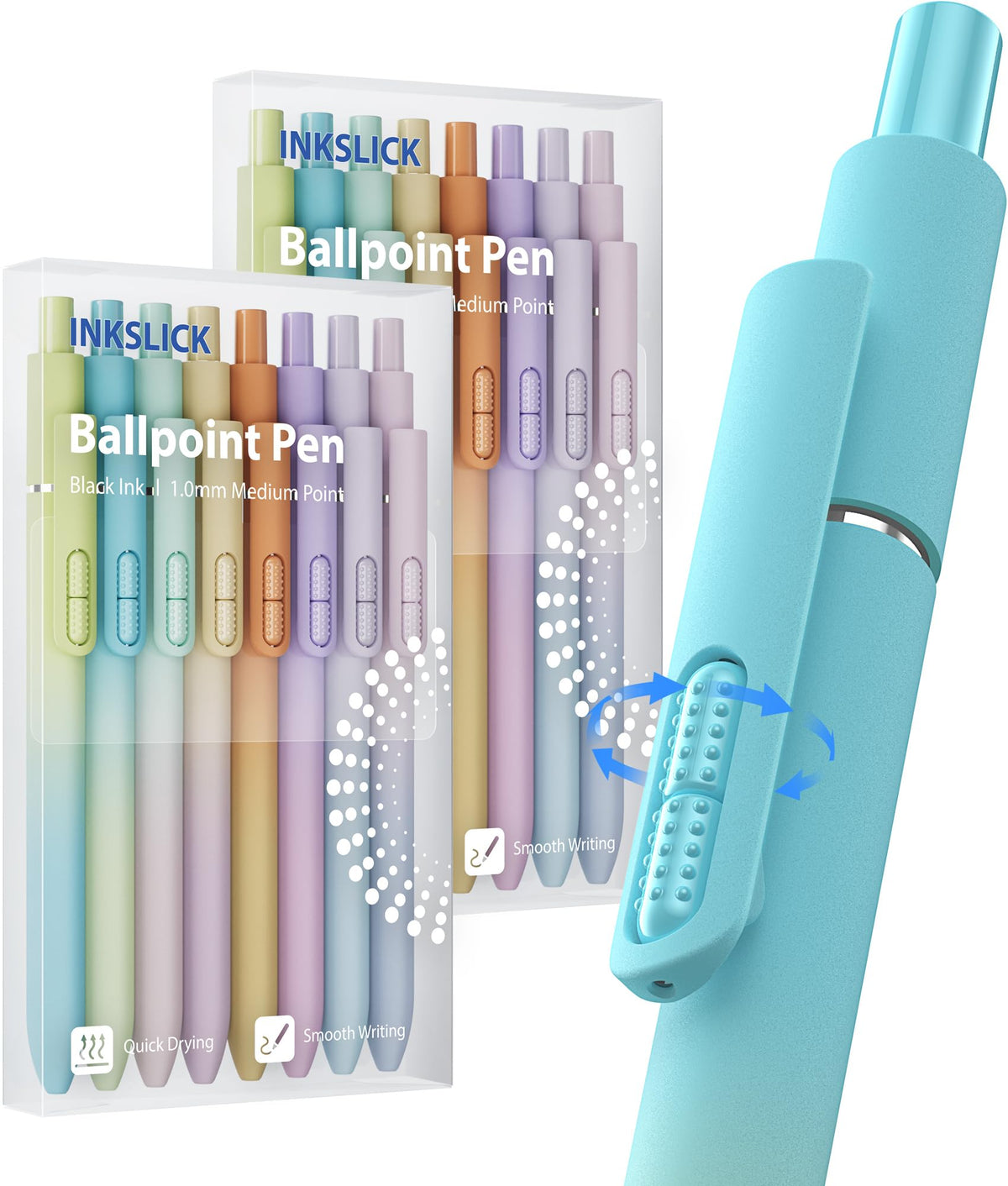Ballpoint Pens 1mm Black Ink Smooth Writing Fidget Pen for Adults