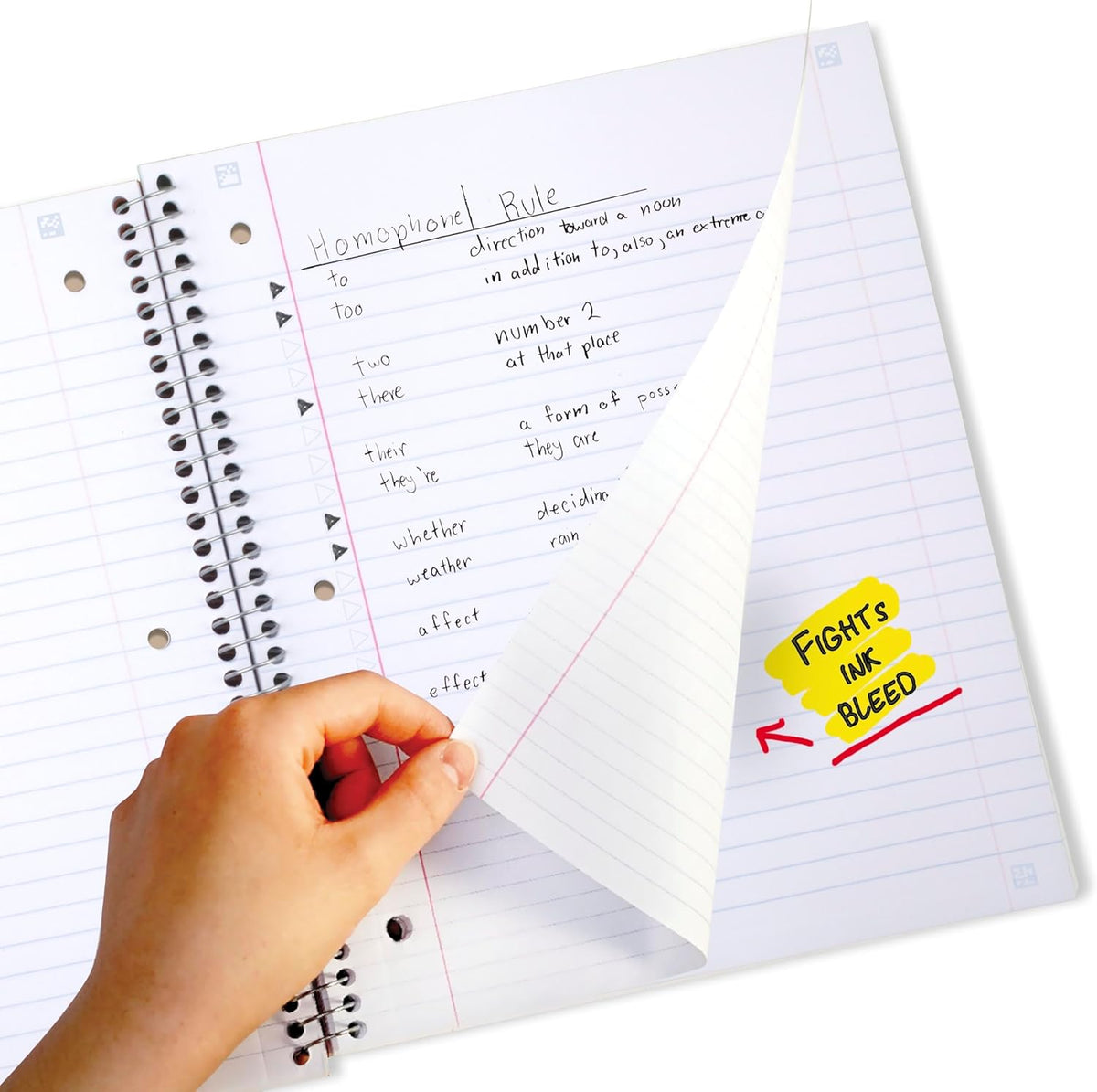 Five Star Spiral Notebook + Study App, 3 Subject, Wide Ruled Paper, 10-1/2" x 8", 150 Sheets, Red (72029)