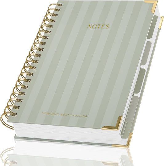 Aesthetic Thick Spiral Notebook With Tabs - Journal For Women Size B5