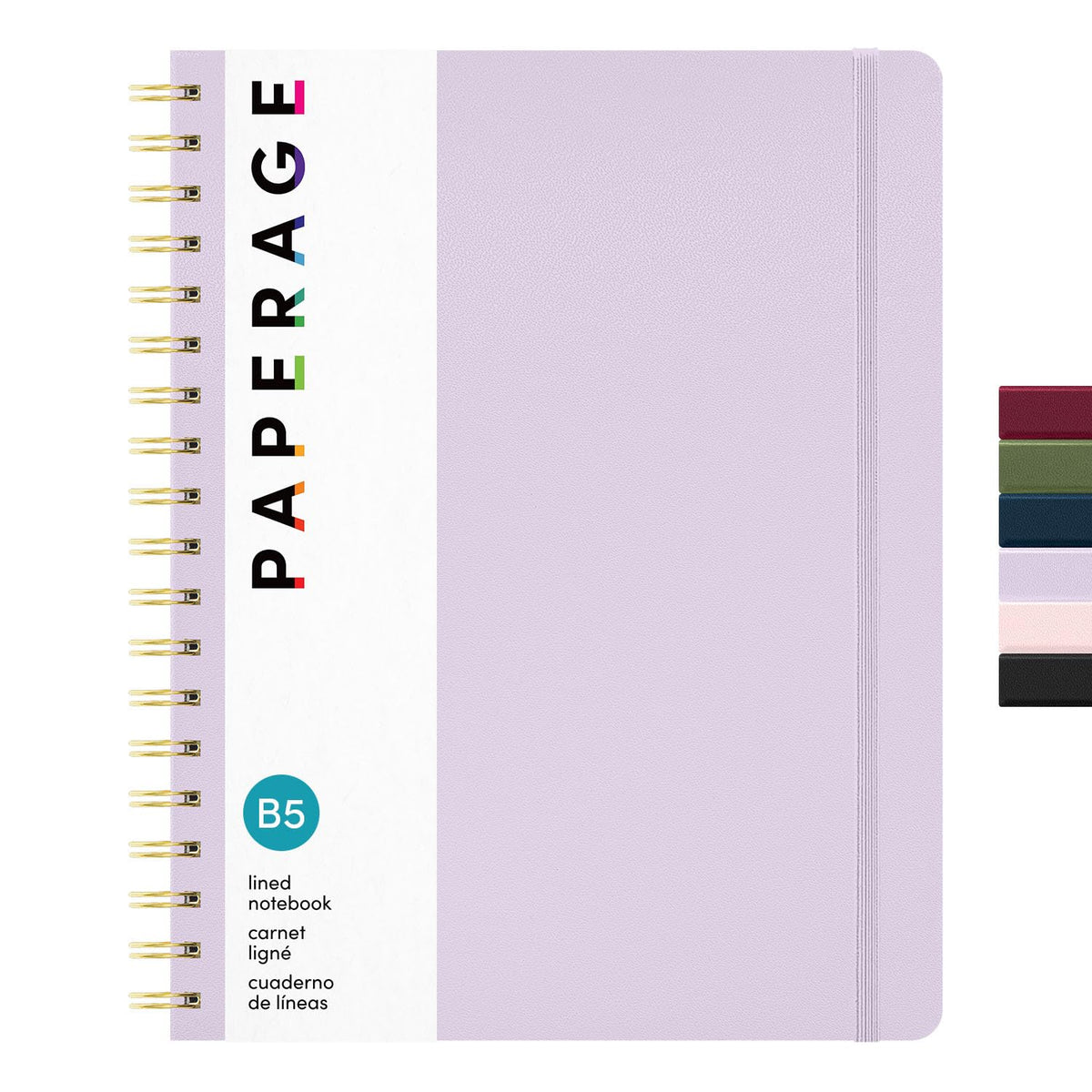 PAPERAGE Lined Spiral Journal Notebook, (Olive Green), 160 Pages, Hardcover Journal for Women & Men, Medium 5.5 in x 8 in - 100 GSM, Thick Paper, Spiral Notebook for Work, School & Journaling