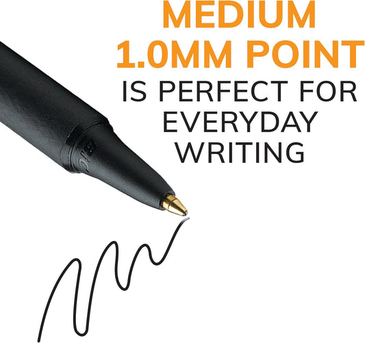 BIC Soft Feel Ballpoint Pen, Black Ink, 6-Count