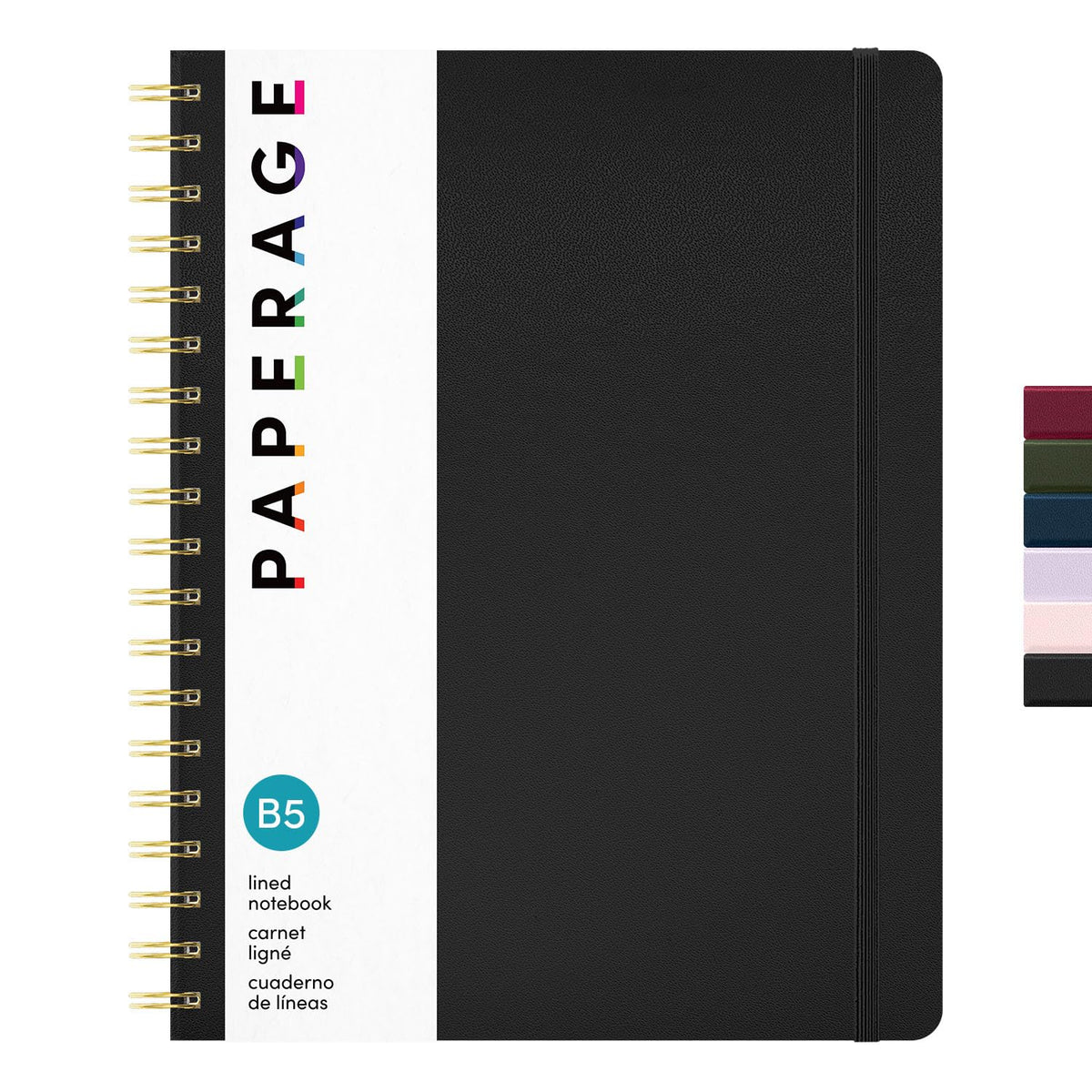 PAPERAGE Lined Spiral Journal Notebook, (Olive Green), 160 Pages, Hardcover Journal for Women & Men, Medium 5.5 in x 8 in - 100 GSM, Thick Paper, Spiral Notebook for Work, School & Journaling