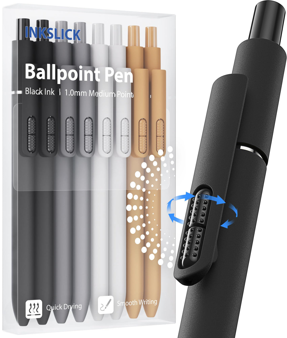 Ballpoint Pens 1mm Black Ink Smooth Writing Fidget Pen for Adults