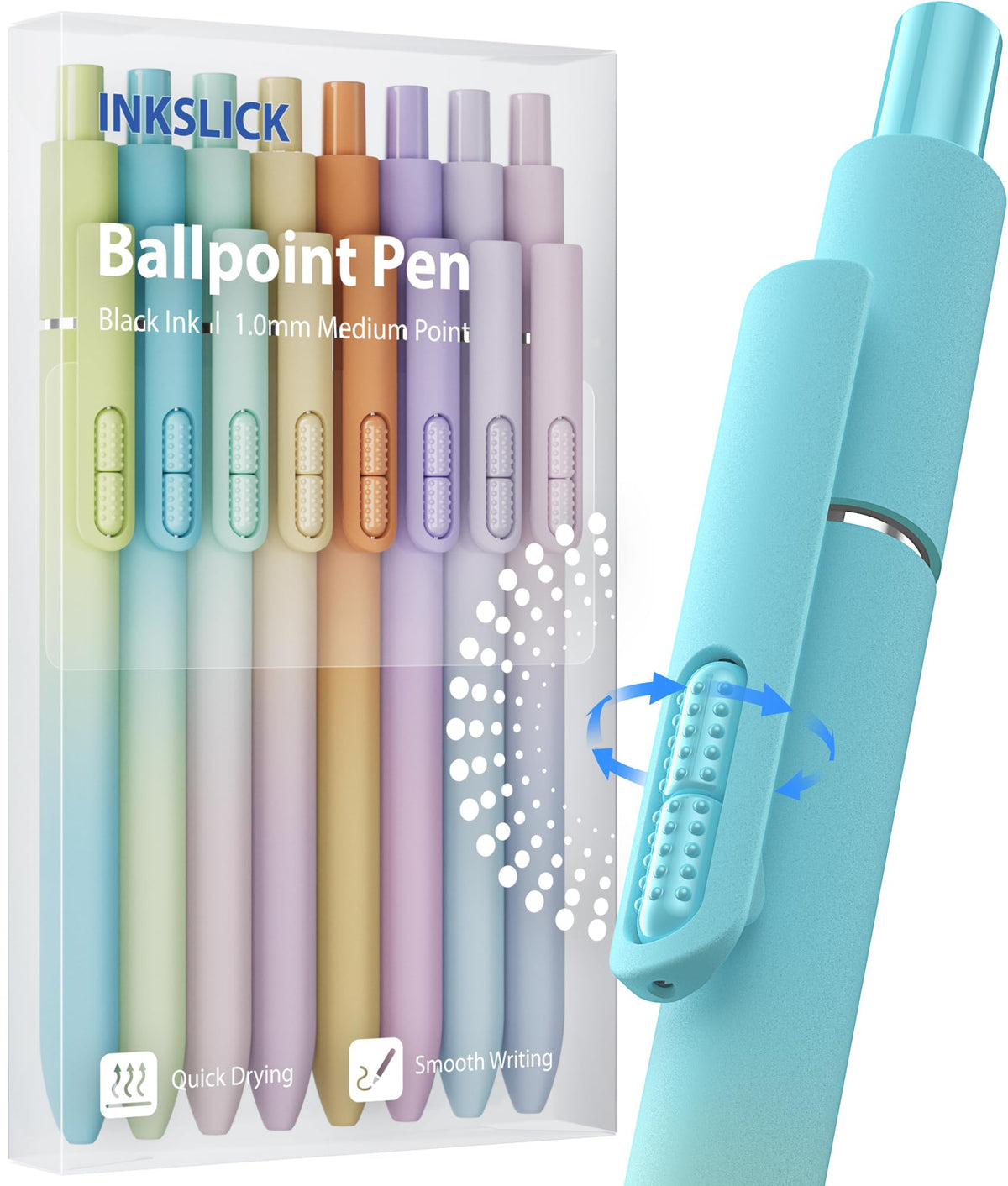 Ballpoint Pens 1mm Black Ink Smooth Writing Fidget Pen for Adults