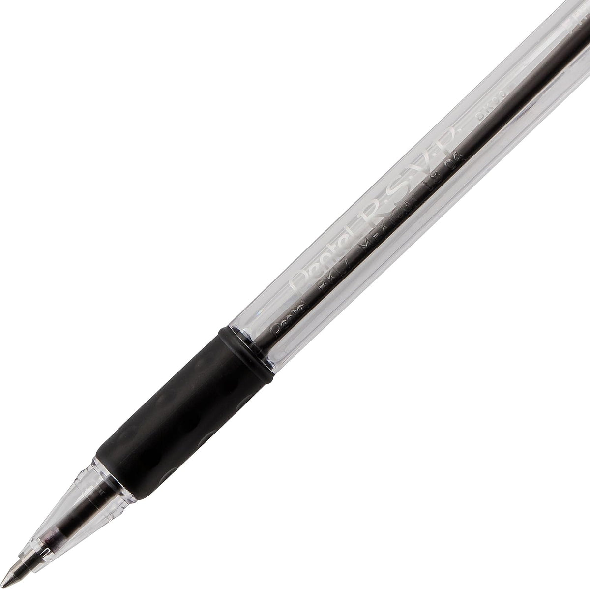 Pentel RSVP Ballpoint Pen, (0.7mm), Fine Line, Black Ink, Pack of 5 (BK90PF5A)