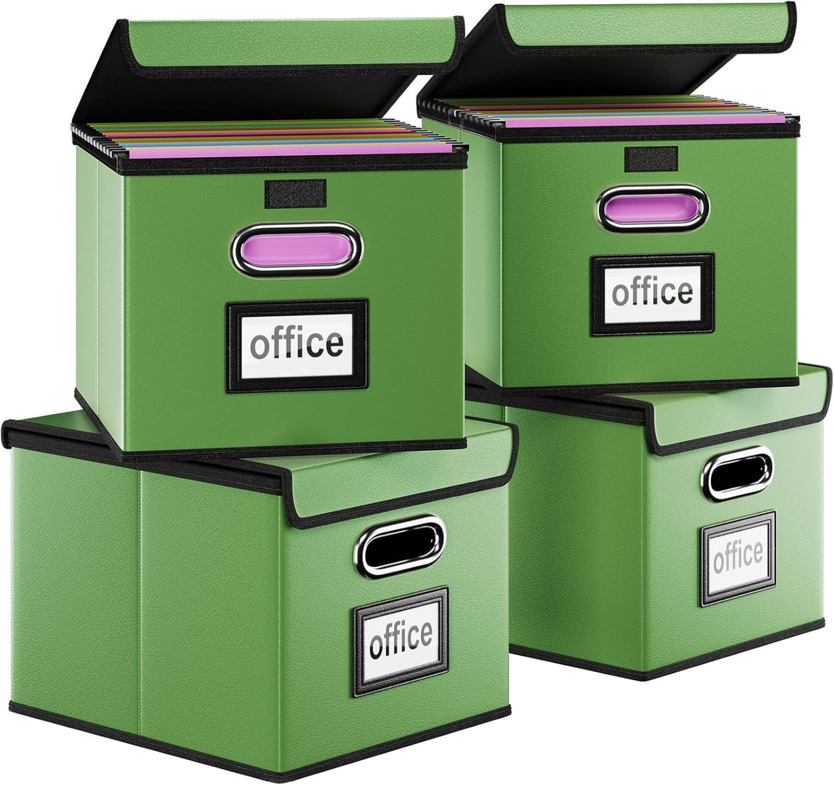 File Organizer Box with Lids, Collapsible File Folder Organizer