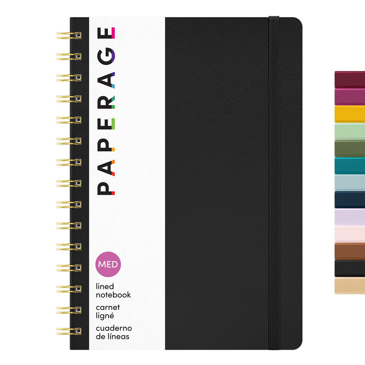 PAPERAGE Lined Spiral Journal Notebook, (Olive Green), 160 Pages, Hardcover Journal for Women & Men, Medium 5.5 in x 8 in - 100 GSM, Thick Paper, Spiral Notebook for Work, School & Journaling
