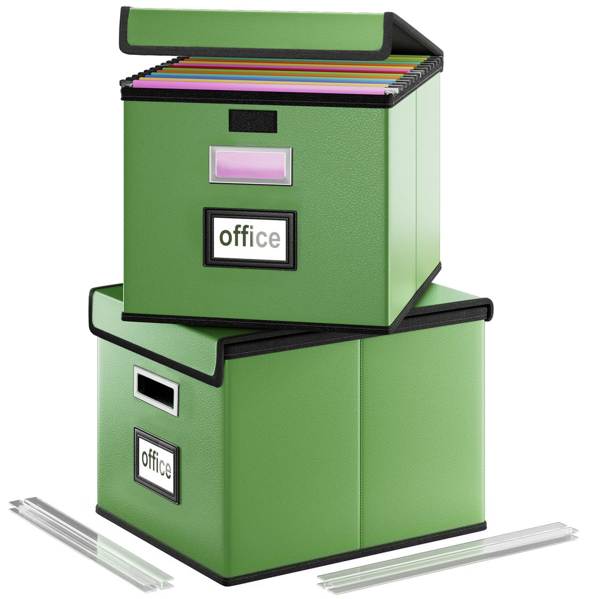 File Organizer Box with Lids, Collapsible File Folder Organizer