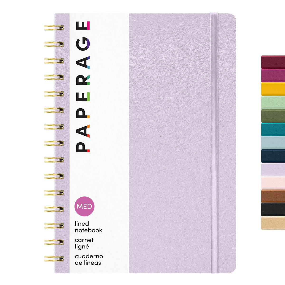 PAPERAGE Lined Spiral Journal Notebook, (Olive Green), 160 Pages, Hardcover Journal for Women & Men, Medium 5.5 in x 8 in - 100 GSM, Thick Paper, Spiral Notebook for Work, School & Journaling