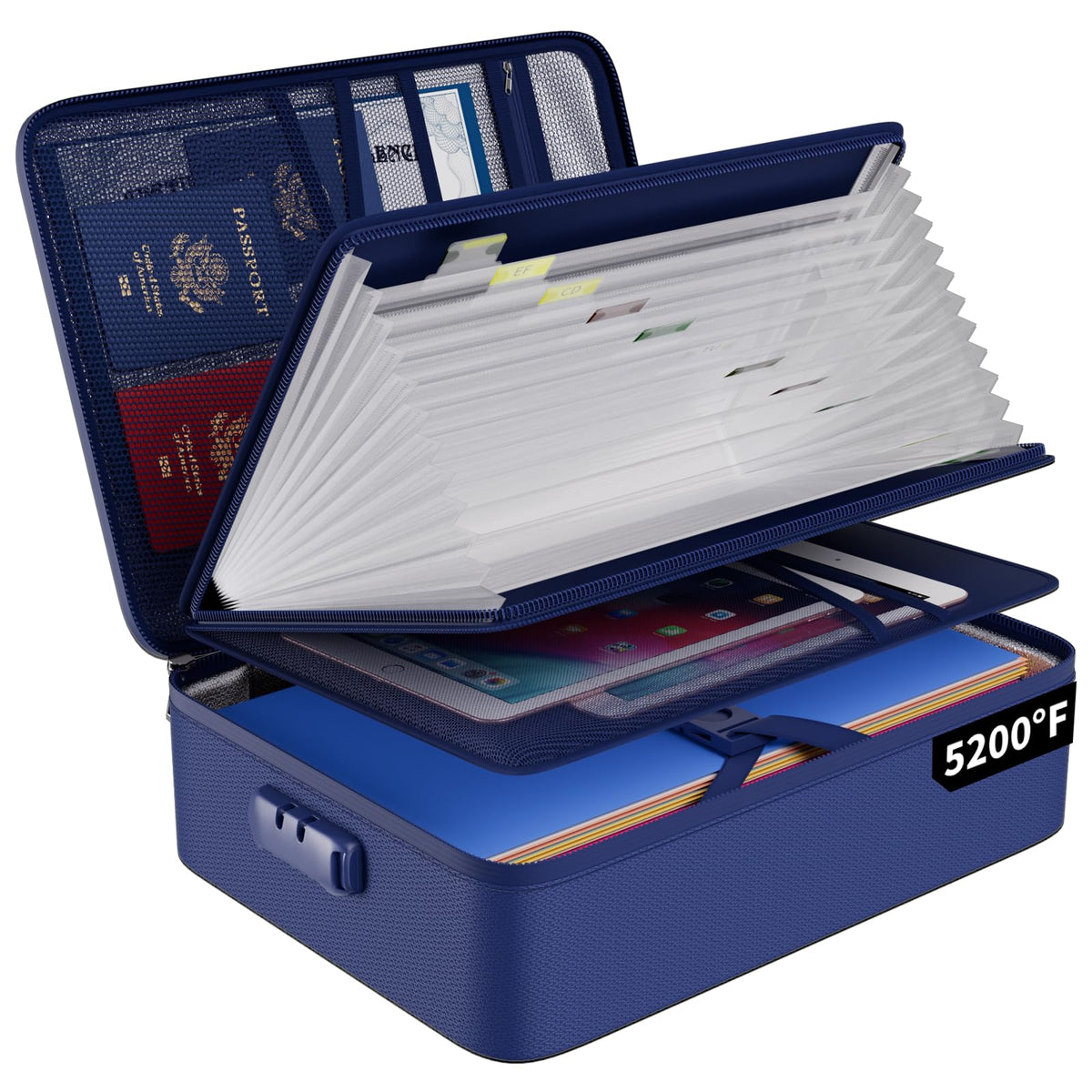 ENGPOW Fireproof File Organizer Bag with 13 Pockets Accordion File Folder