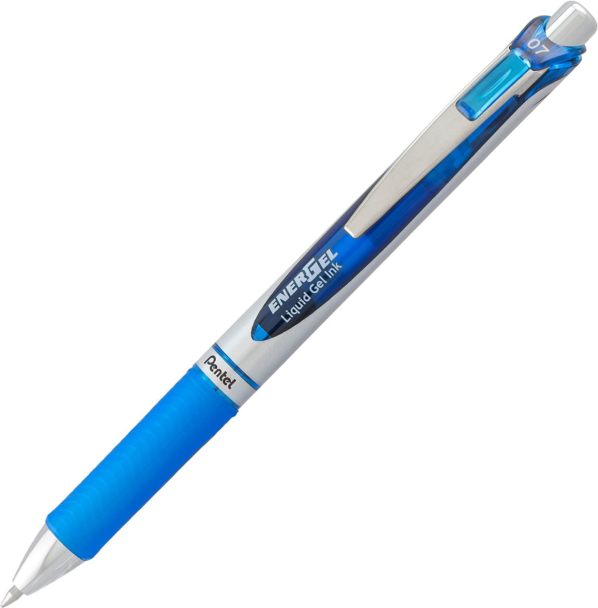 Pentel EnerGel Deluxe RTX Retractable Liquid Gel Pen, 0.7mm, Metal Tip, Blue Ink, 2 Pack (BL77BP2C)