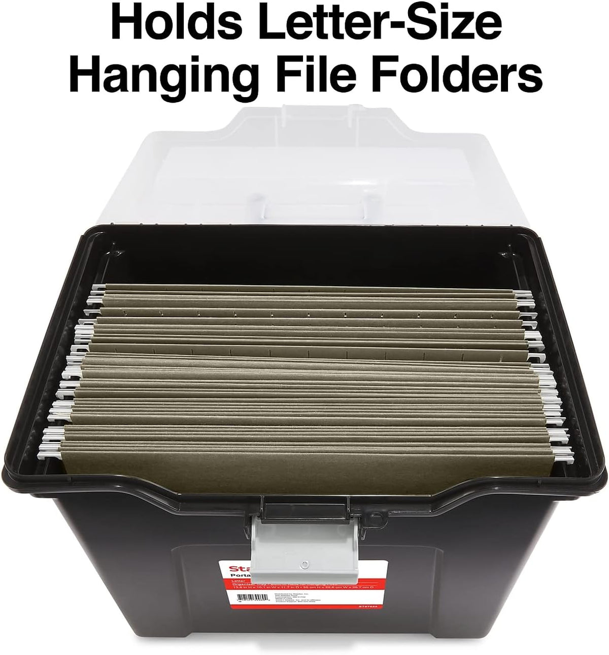 Staples File Folder Tote, Portable Filing Box for Letter Size Hanging Files