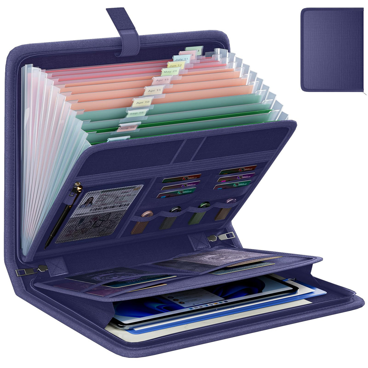 Fireproof Accordion File Organizer, Expanding File Folder with 13 Pockets