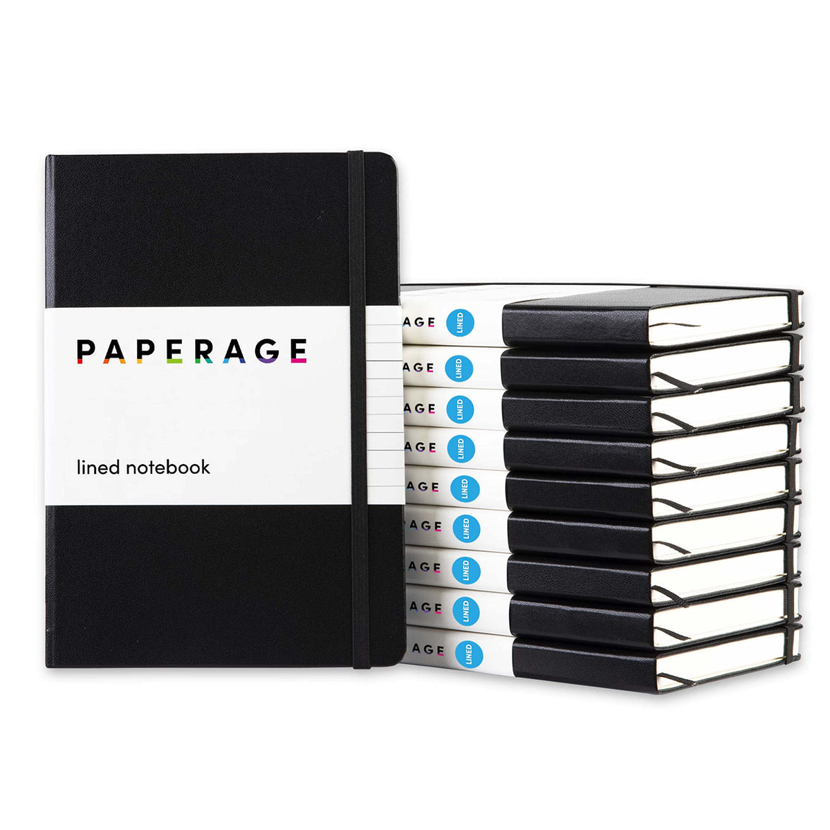 PAPERAGE Lined Journal Notebook, Hardcover Journal for Women & Men, 160 Pages, (5.6 in x 8 in), College Ruled Journaling Notebook for Work, School Supplies & Note Taking, (Green)