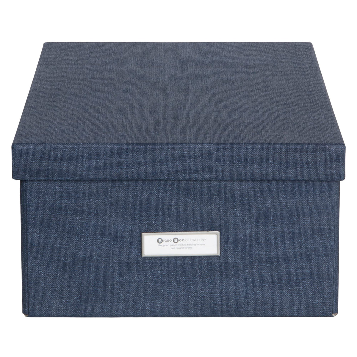 Bigso Box of Sweden Katia Collapsible Storage Box with Labelframe for Easy Identification - Simple Assembly Without Tools - Decorative Storage Boxes with Lids - 11.3in x 15.4in x 6.4in - White