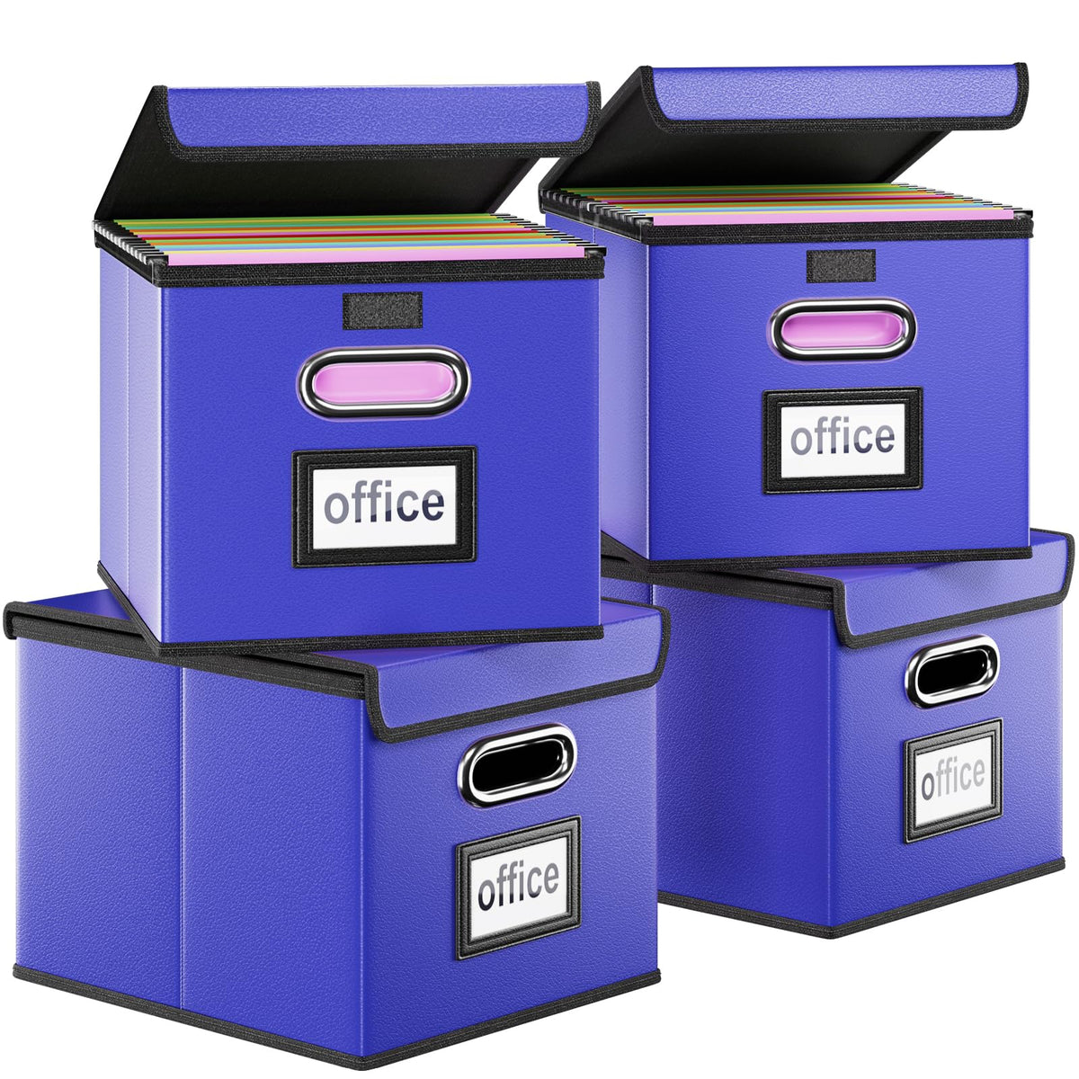 File Organizer Box with Lids, Collapsible File Folder Organizer