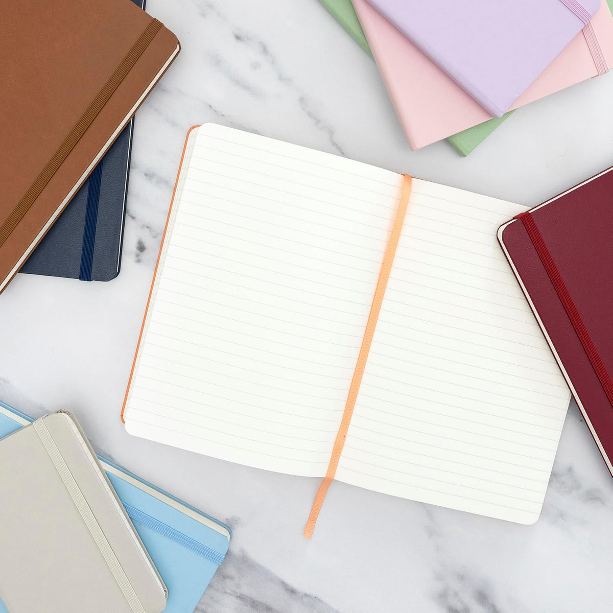 PAPERAGE Lined Journal Notebook, Hardcover Journal for Women & Men, 160 Pages, (5.6 in x 8 in), College Ruled Journaling Notebook for Work, School Supplies & Note Taking, (Green)