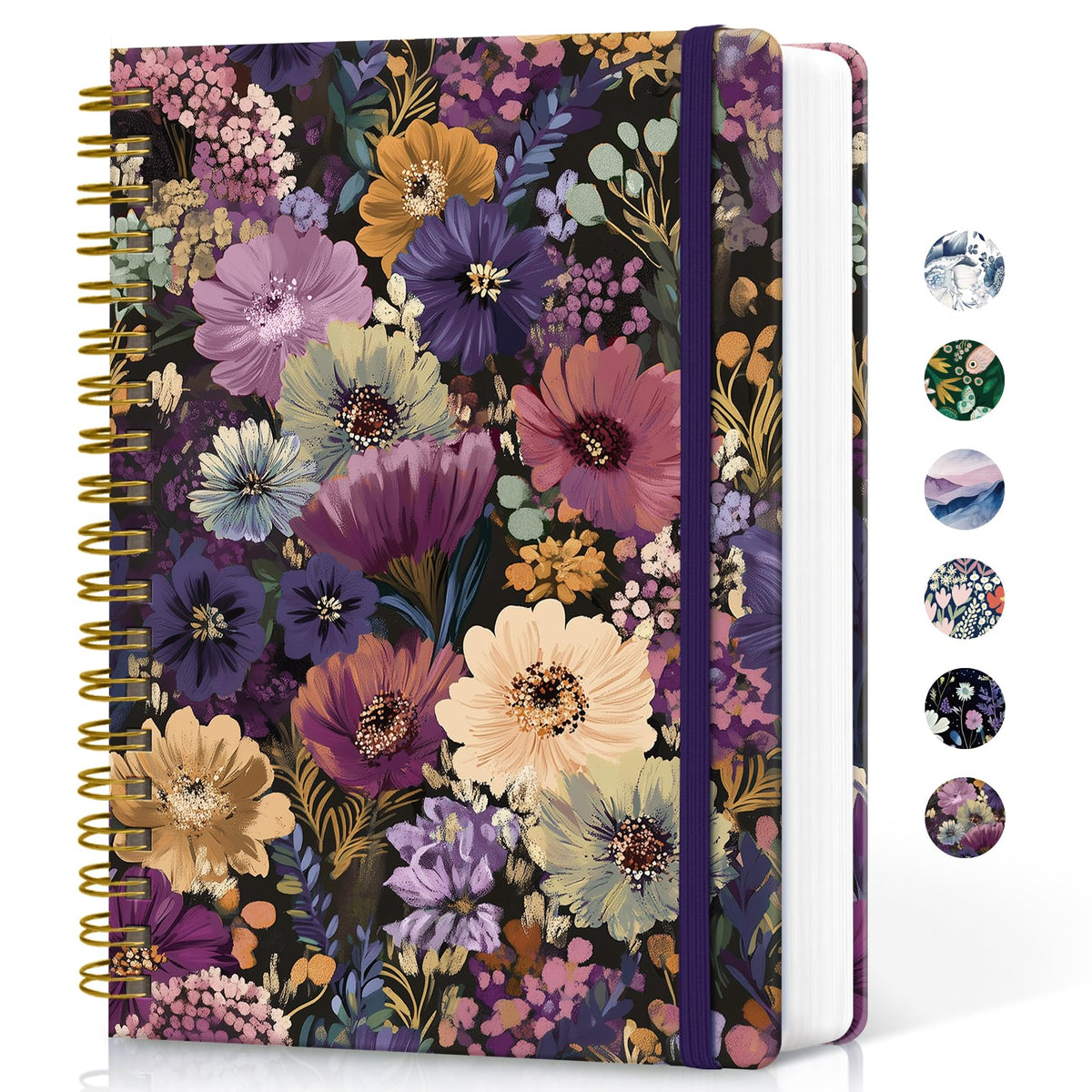 Taja Spiral Notebook for Work Thick Hardcover Lined Journal for Note Taking
