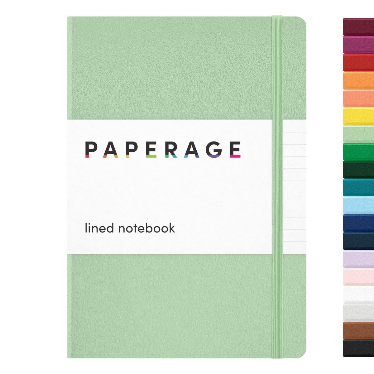 PAPERAGE Lined Journal Notebook, Hardcover Journal for Women & Men, 160 Pages, (5.6 in x 8 in), College Ruled Journaling Notebook for Work, School Supplies & Note Taking, (Green)