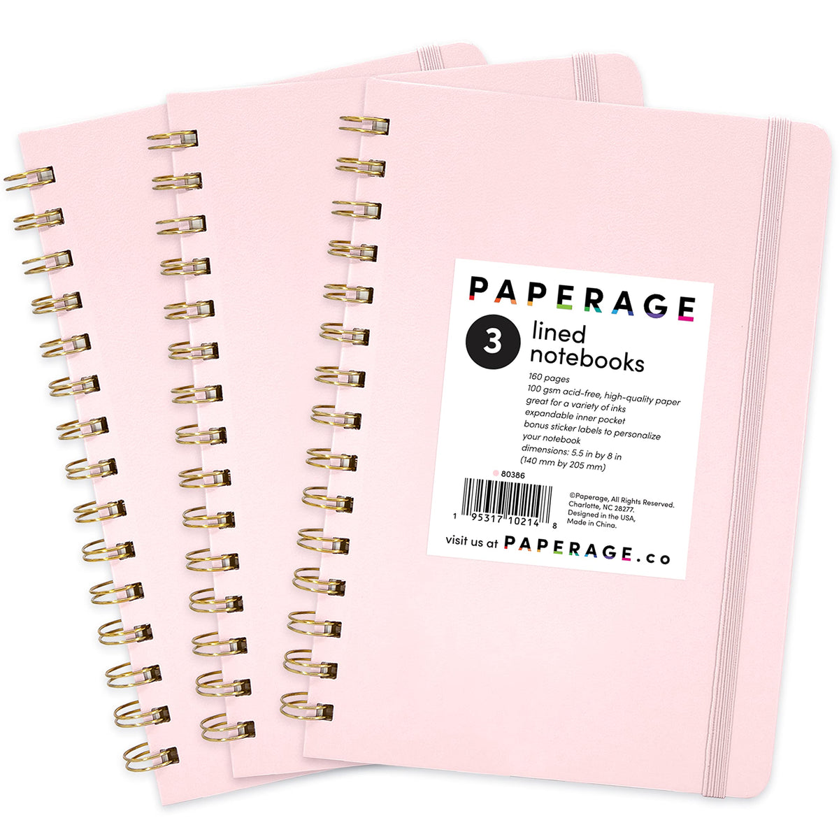 PAPERAGE Lined Spiral Journal Notebook, (Olive Green), 160 Pages, Hardcover Journal for Women & Men, Medium 5.5 in x 8 in - 100 GSM, Thick Paper, Spiral Notebook for Work, School & Journaling
