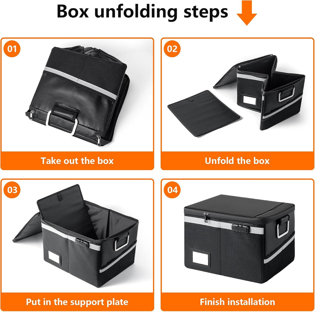 Fireproof Waterproof Document Box with Lock Collapsible Portable File Organizer Hard Shell Storage for Hanging Letter Legal Folders Home Office Safe Green 15.7x11.8x10.2in