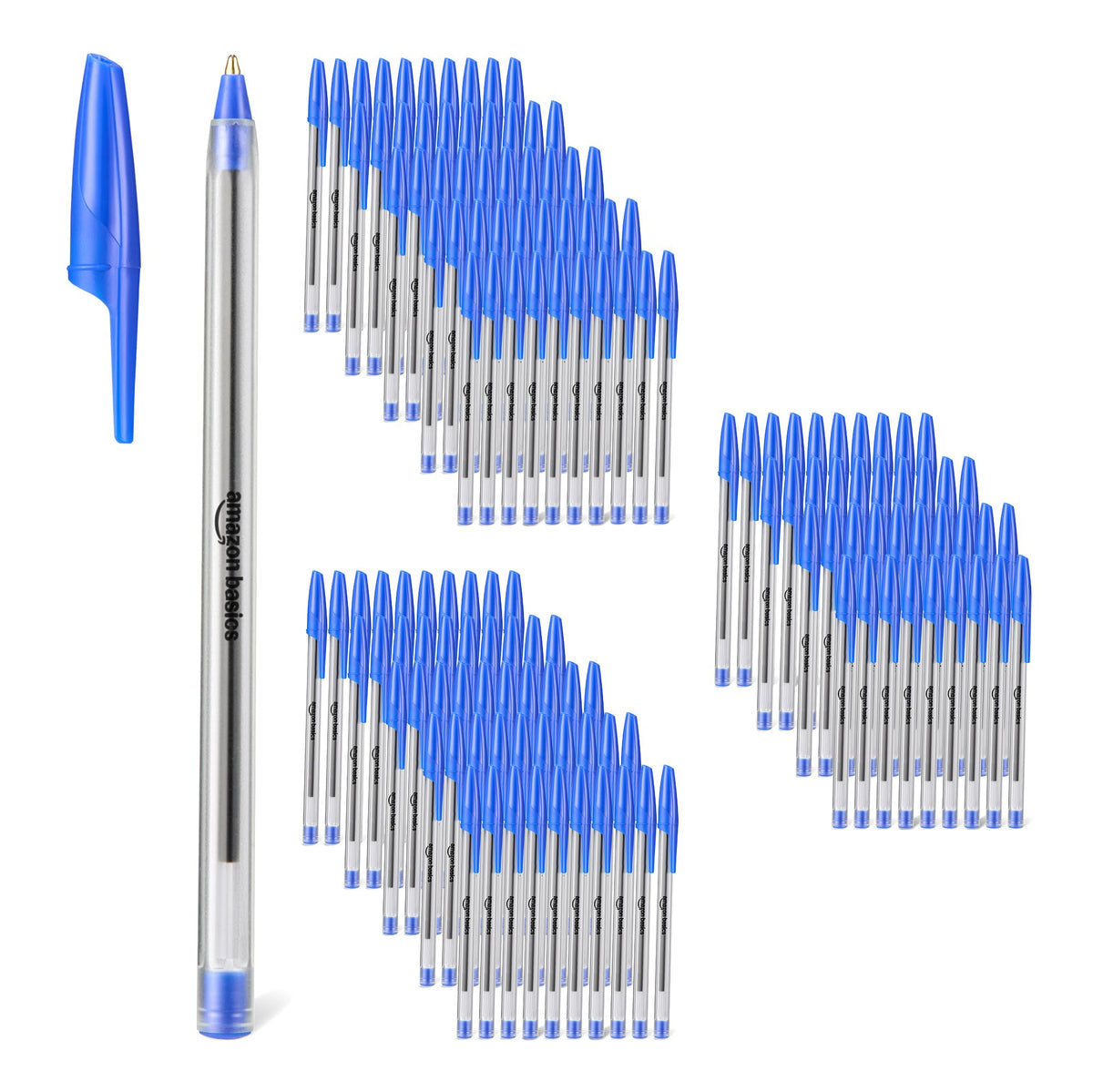 Amazon Basics Ballpoint Pens, Medium Point 1.0mm, Black Ink, 12-Pack
