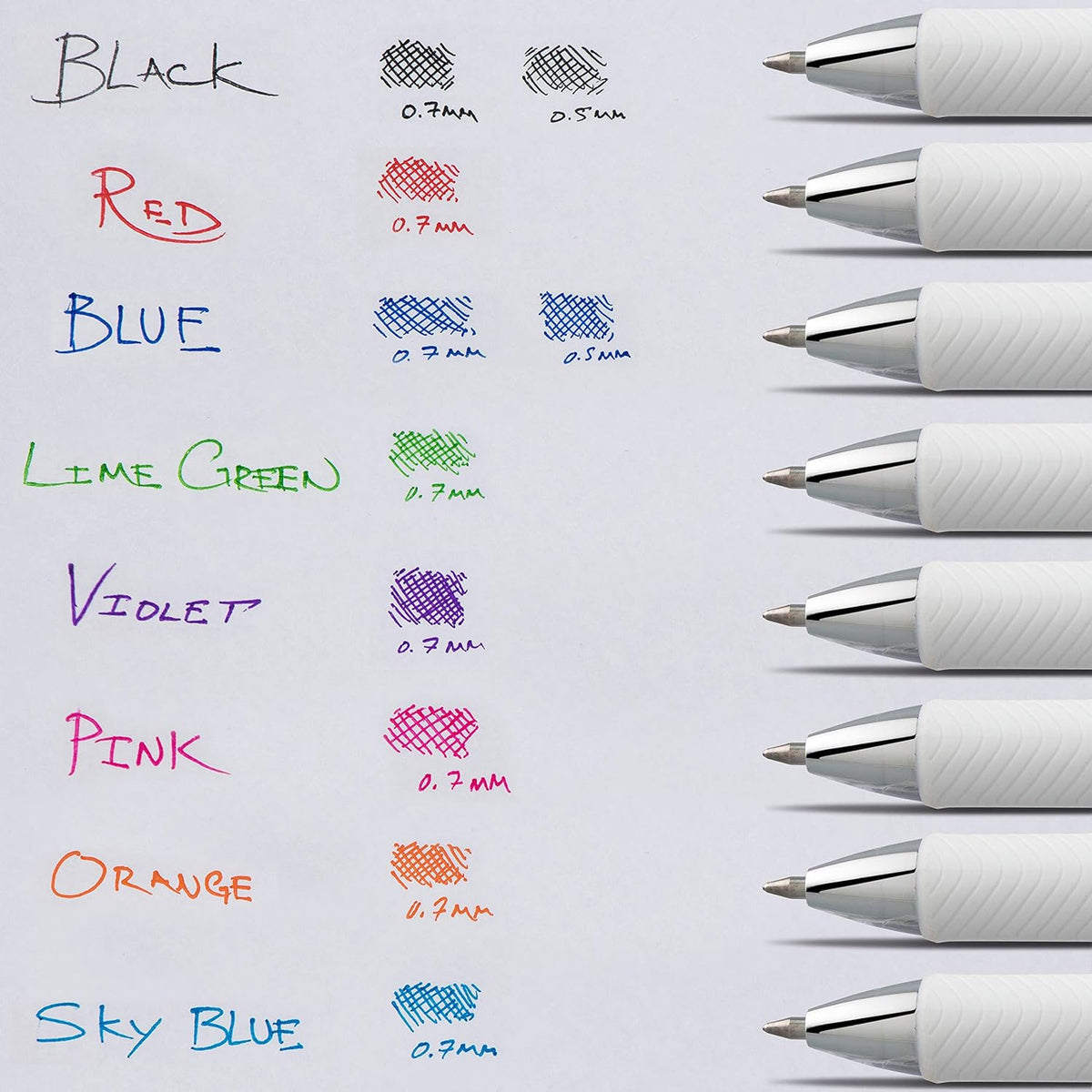 Pentel EnerGel Pearl RTX Retractable Liquid Gel Pen, (0.7mm), Medium Line, Needle Tip, Black Ink, Pack of 2 (BLN77WBP2A)