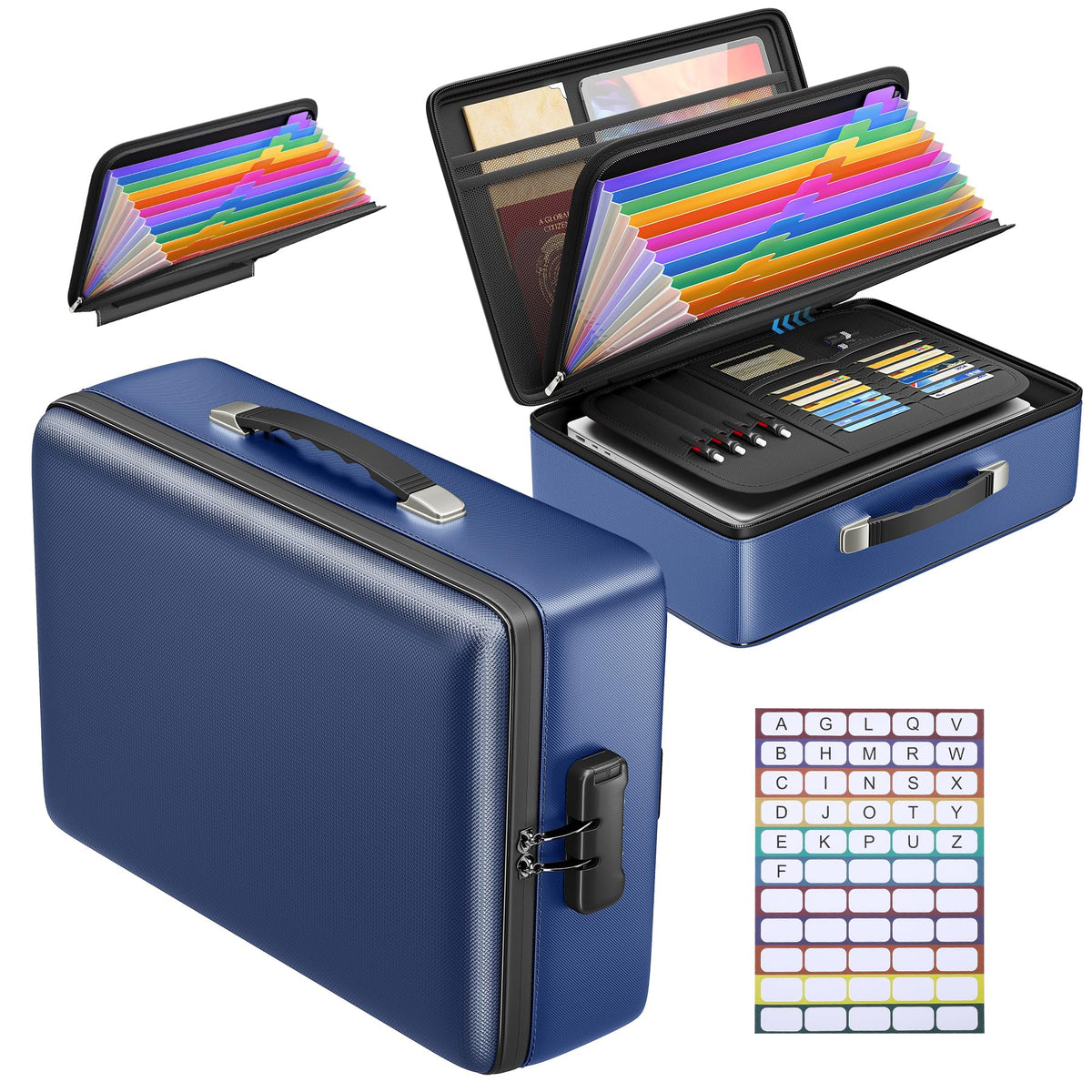 Fireproof Document Box, Hard Briefcase Fireproof Safe for Home Documents
