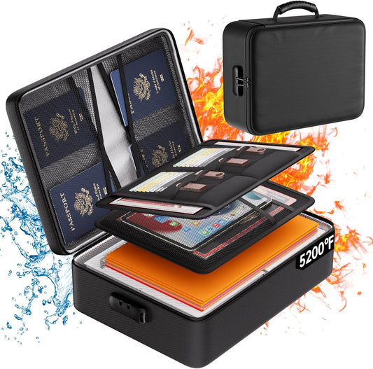 DocSafe 5200°F Fireproof Document Organizer Box with Lock, Heat Insulated