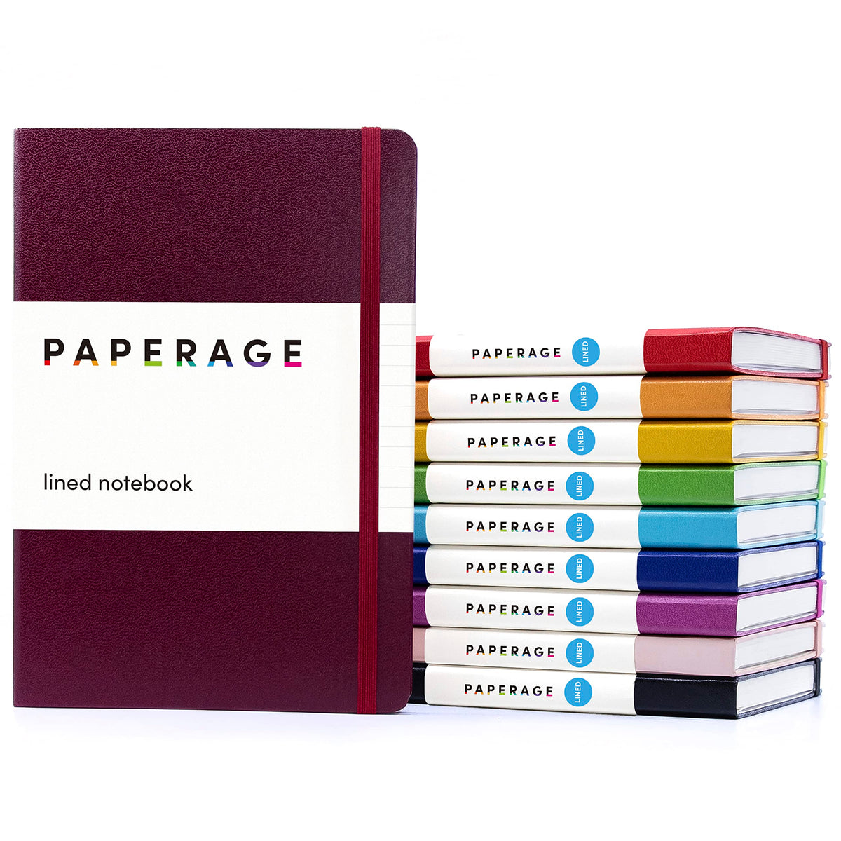 PAPERAGE Lined Journal Notebook, Hardcover Journal for Women & Men, 160 Pages, (5.6 in x 8 in), College Ruled Journaling Notebook for Work, School Supplies & Note Taking, (Green)