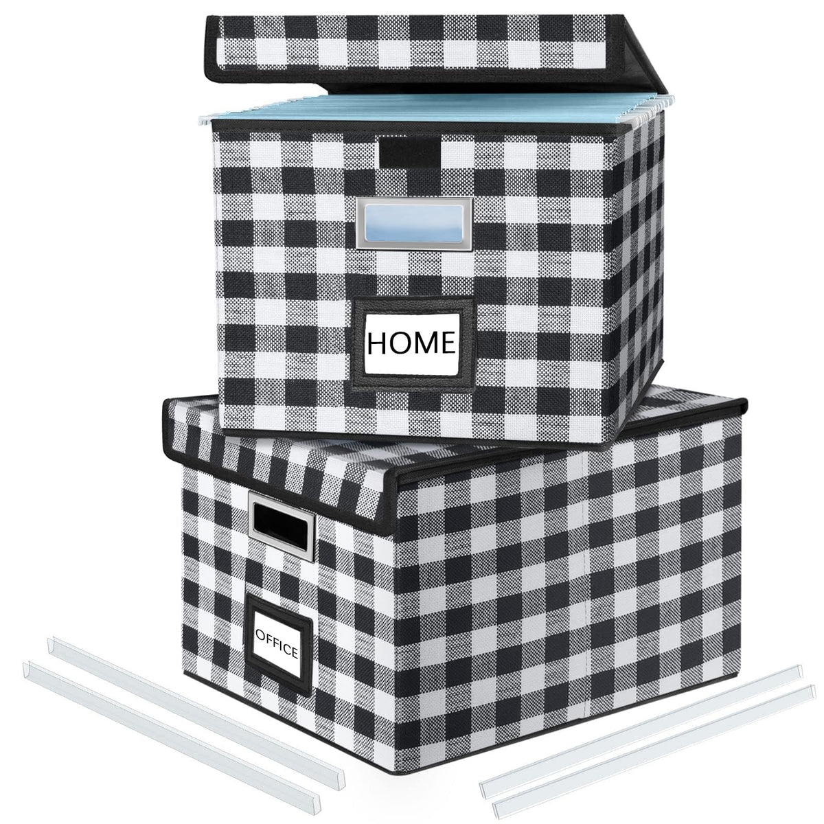 File Organizer Box with Lids, Collapsible File Folder Organizer