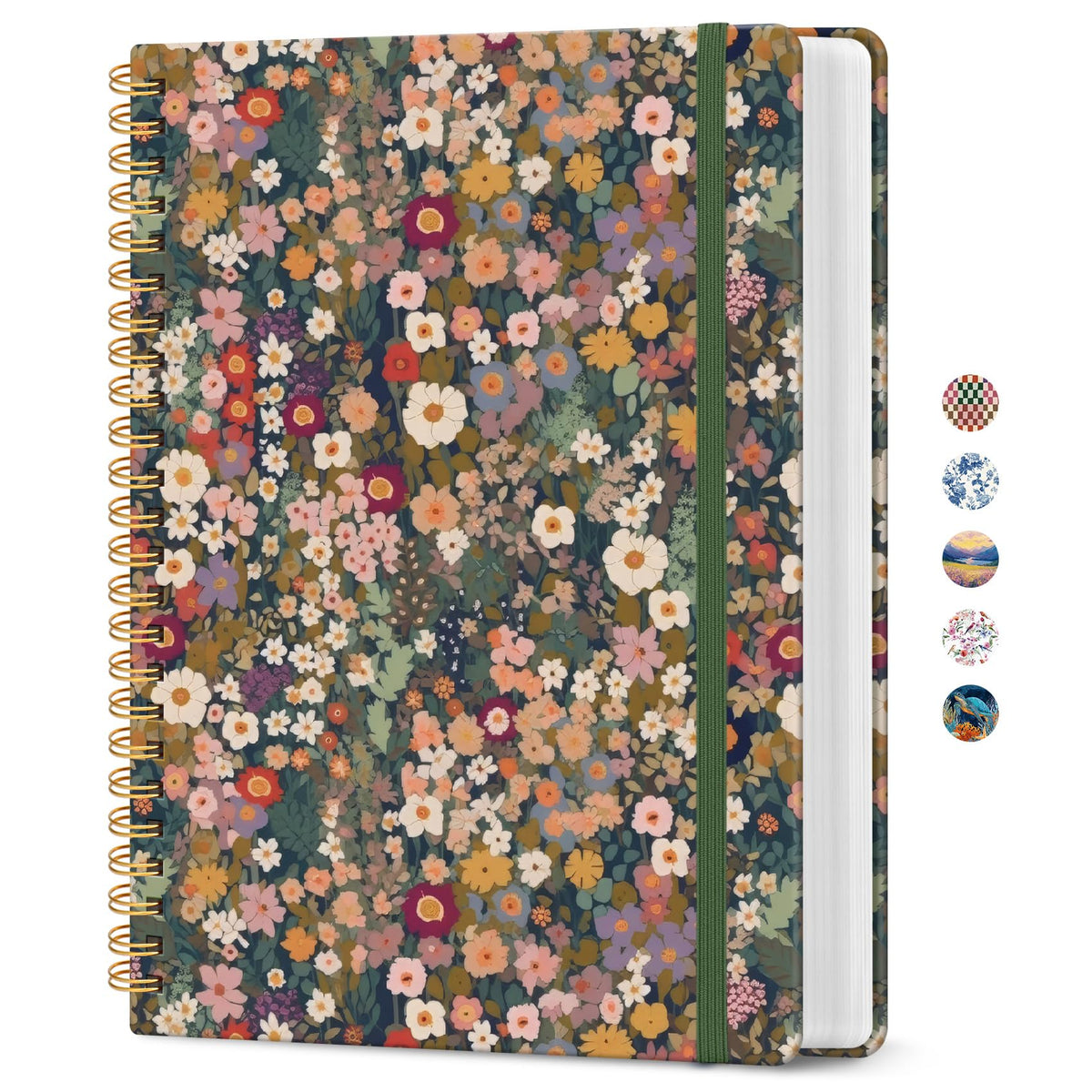 Taja Spiral Notebook for Work Thick Hardcover Lined Journal for Note Taking