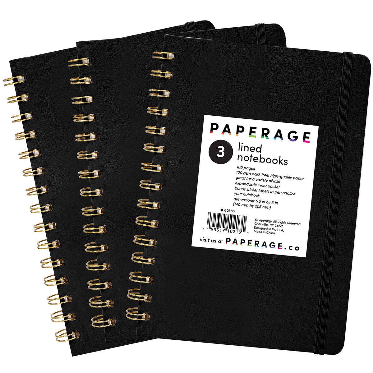 PAPERAGE Lined Spiral Journal Notebook, (Olive Green), 160 Pages, Hardcover Journal for Women & Men, Medium 5.5 in x 8 in - 100 GSM, Thick Paper, Spiral Notebook for Work, School & Journaling