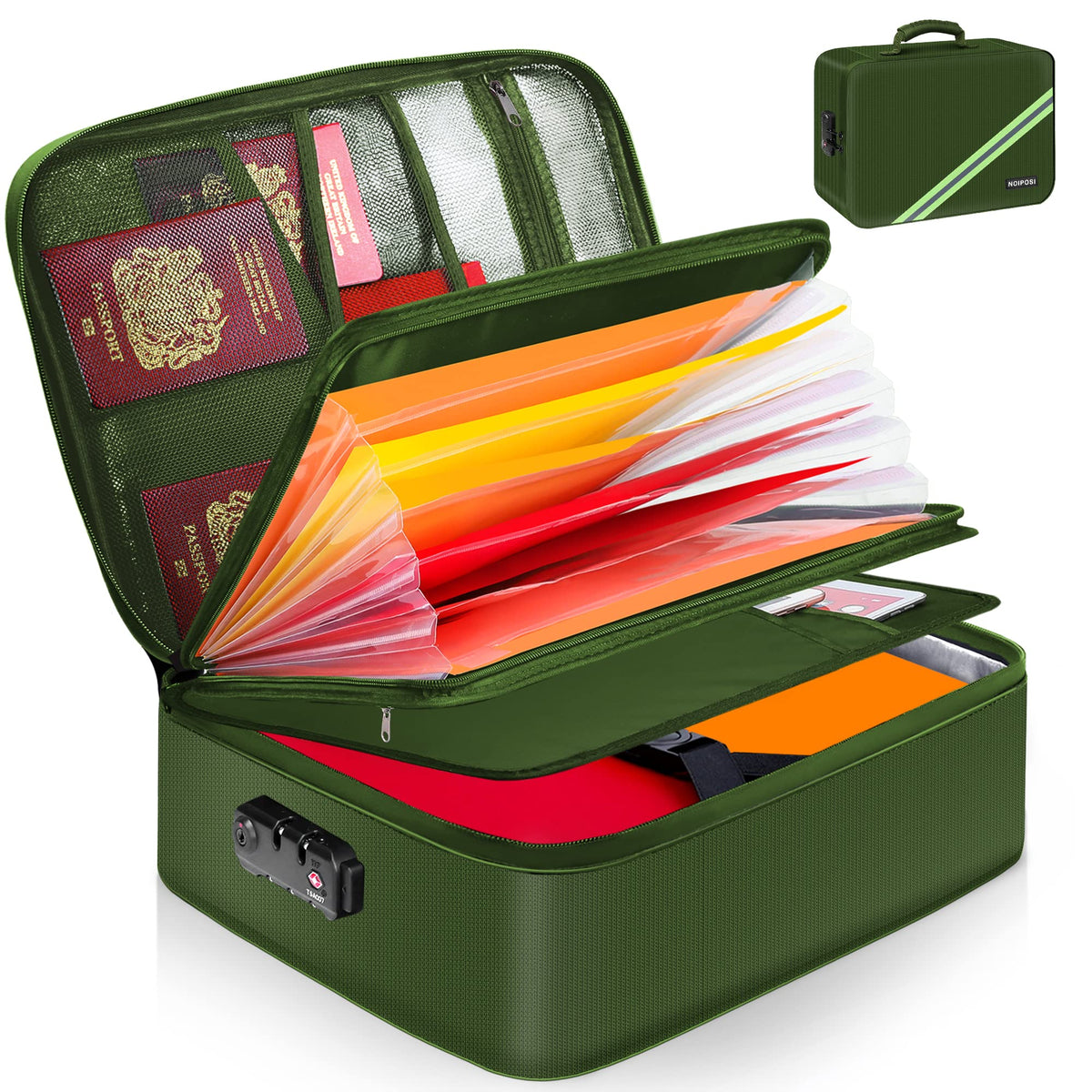 Noiposi Fireproof Document Box with Lock 5200℉-8 Layer