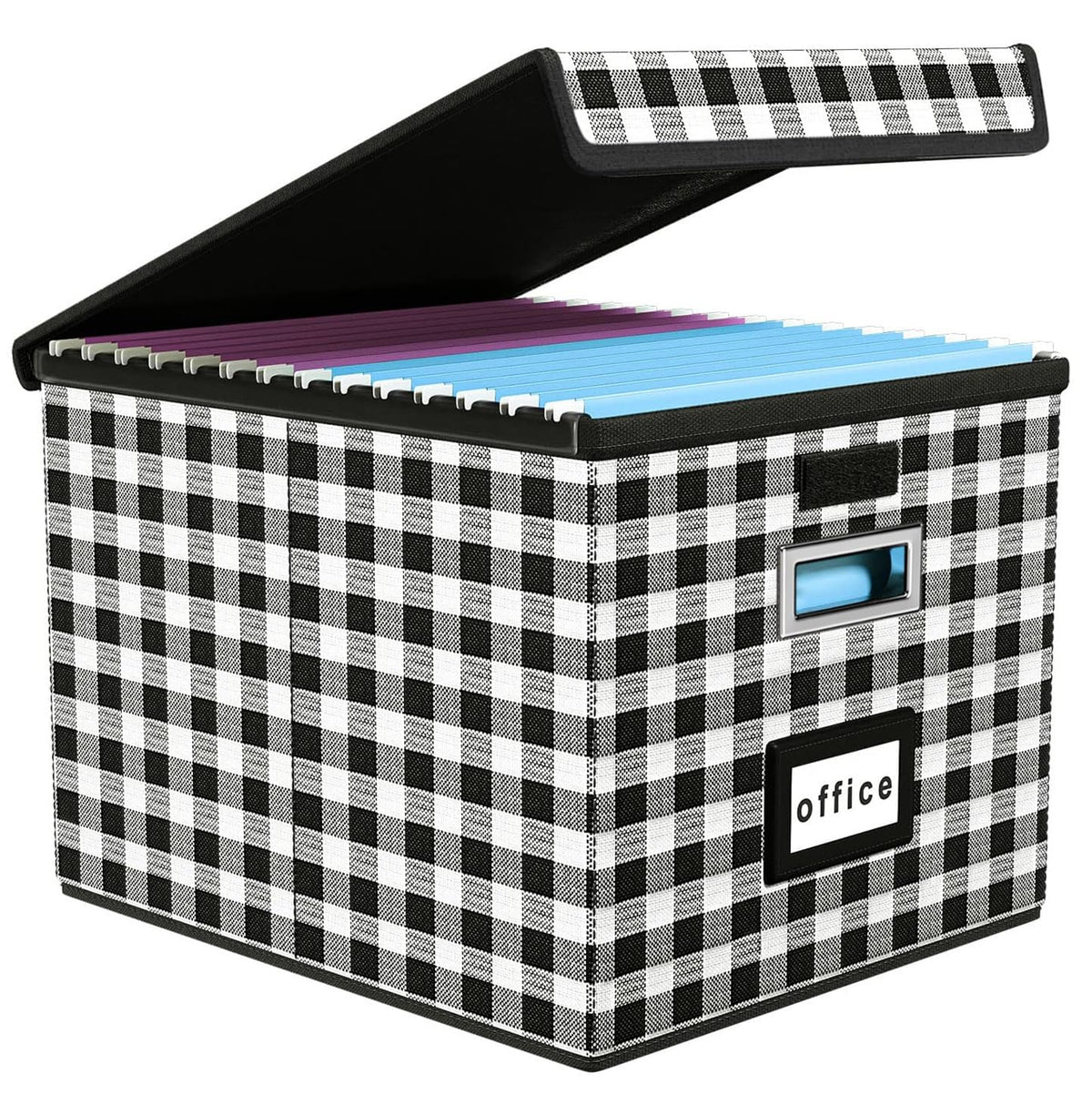 File Organizer Box with Lids, Collapsible File Folder Organizer