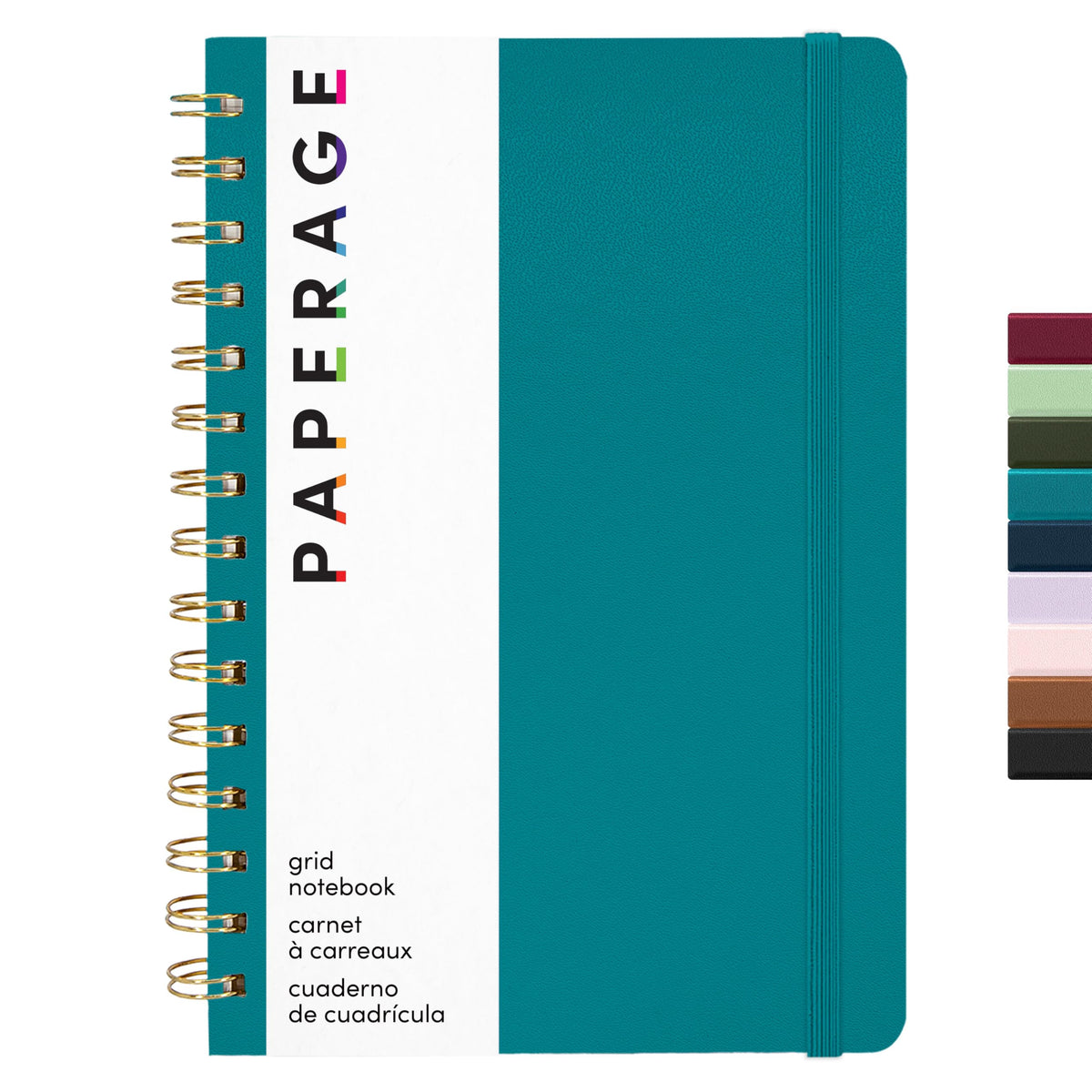 PAPERAGE Lined Spiral Journal Notebook, (Olive Green), 160 Pages, Hardcover Journal for Women & Men, Medium 5.5 in x 8 in - 100 GSM, Thick Paper, Spiral Notebook for Work, School & Journaling