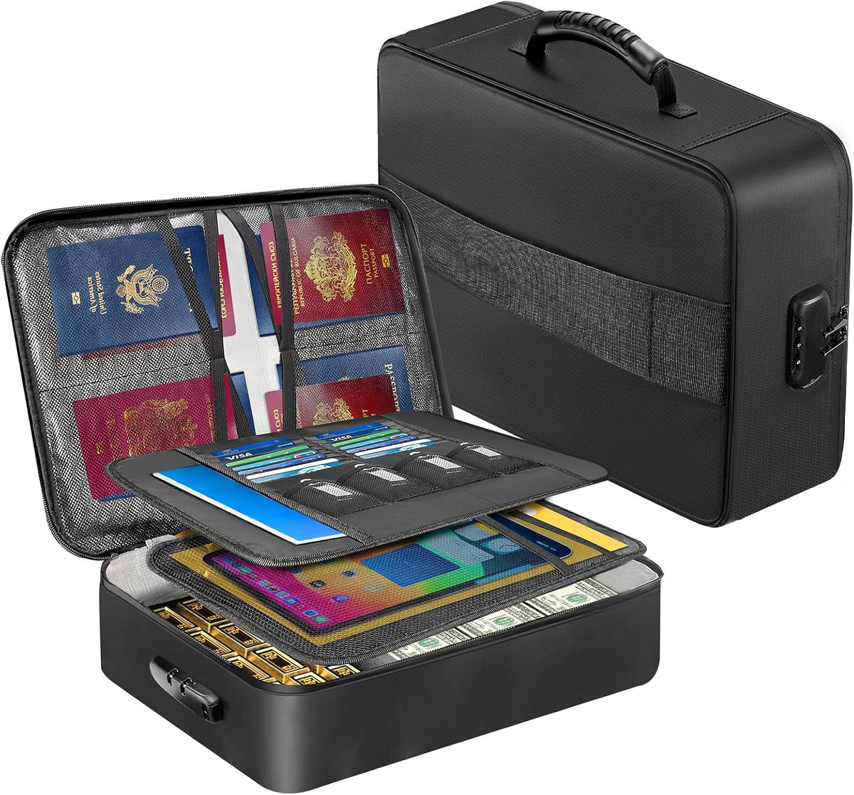 Fireproof Document Organizer Box with Lock for Important Documents