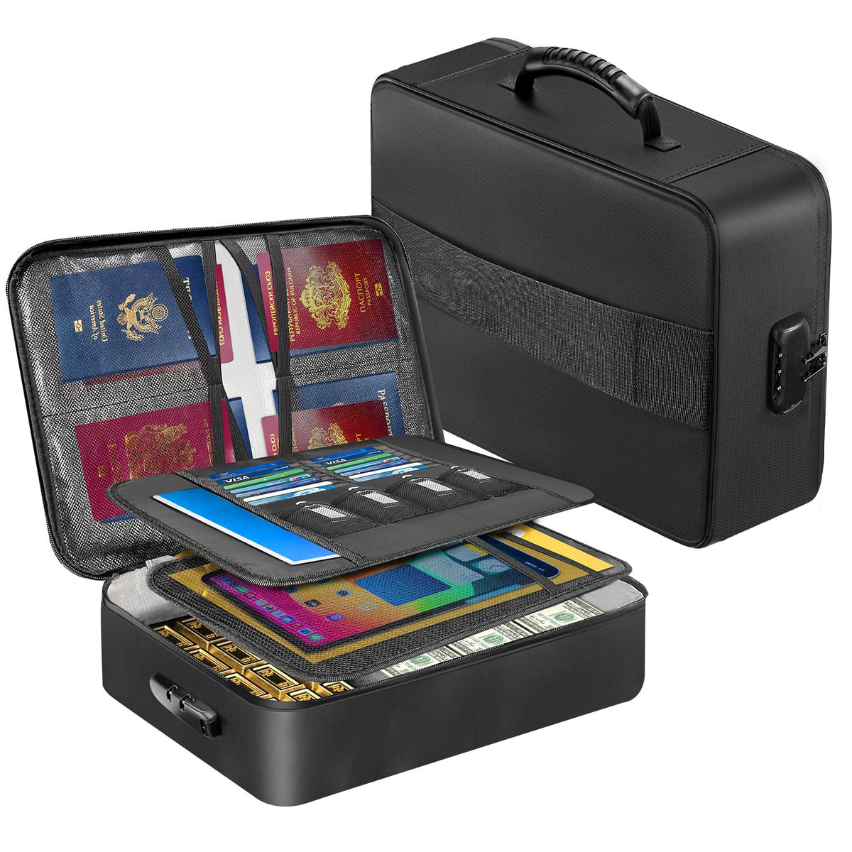 Fireproof Document Organizer Box with Lock for Important Documents