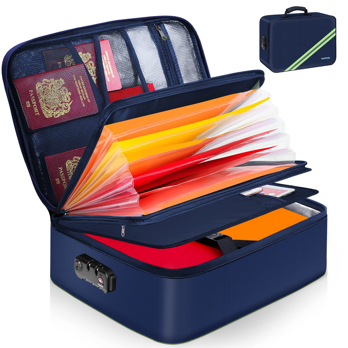 Noiposi Fireproof Document Box with Lock 5200℉-8 Layer