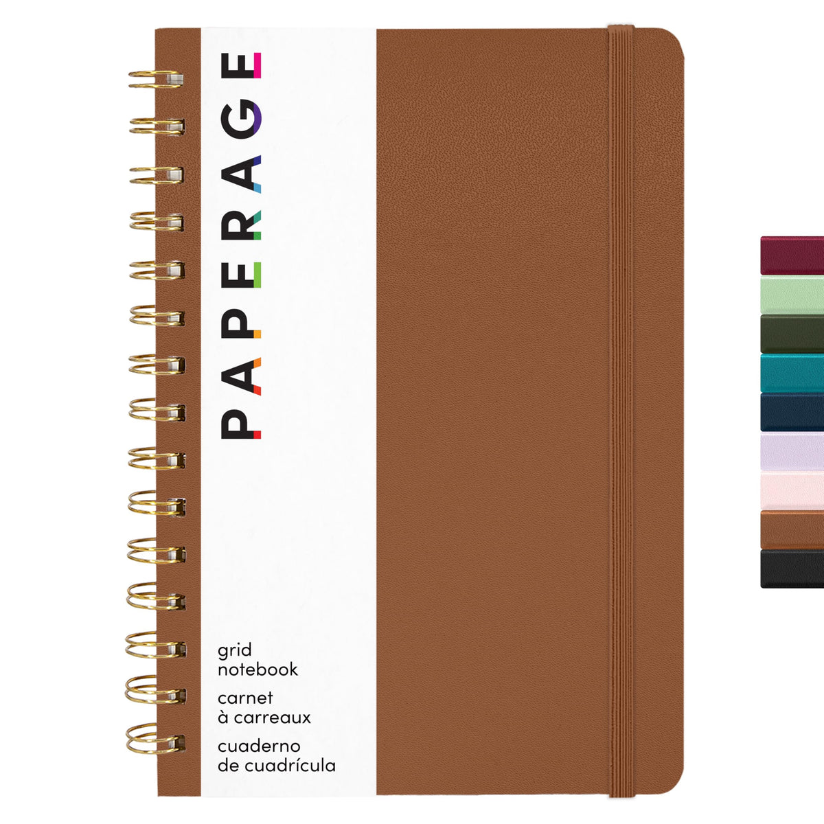 PAPERAGE Lined Spiral Journal Notebook, (Olive Green), 160 Pages, Hardcover Journal for Women & Men, Medium 5.5 in x 8 in - 100 GSM, Thick Paper, Spiral Notebook for Work, School & Journaling