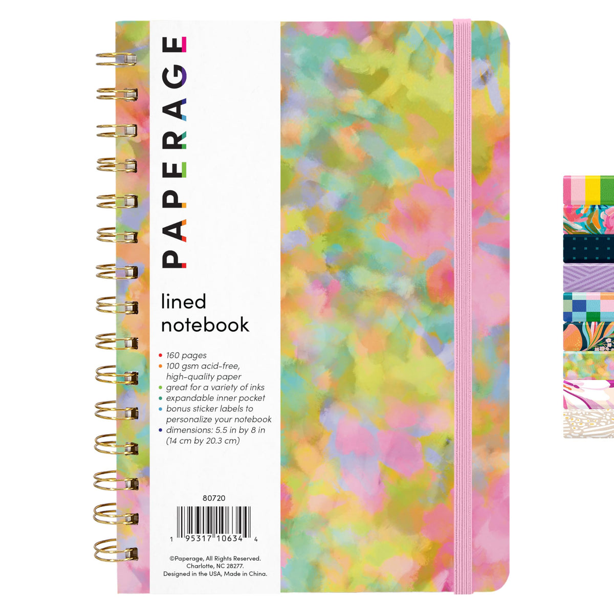 PAPERAGE Lined Spiral Journal Notebook, (Olive Green), 160 Pages, Hardcover Journal for Women & Men, Medium 5.5 in x 8 in - 100 GSM, Thick Paper, Spiral Notebook for Work, School & Journaling